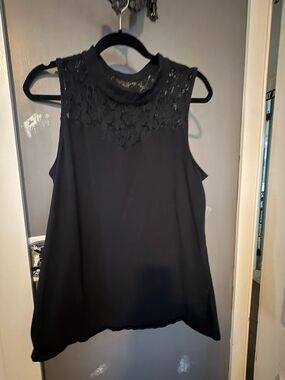 Torrid size 3 black lace high neck tank top blouse
